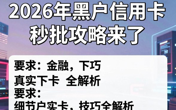 2026年黑户信用卡秒批攻略来了，真实下卡技巧全解析！