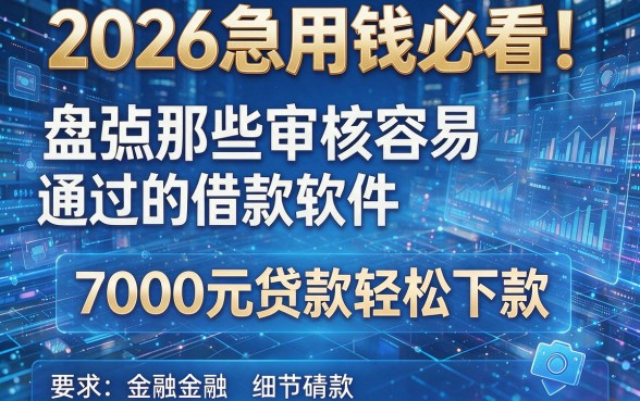 2026急用钱必看!盘点那些审核容易通过的借款软件,7000元贷款轻松下款