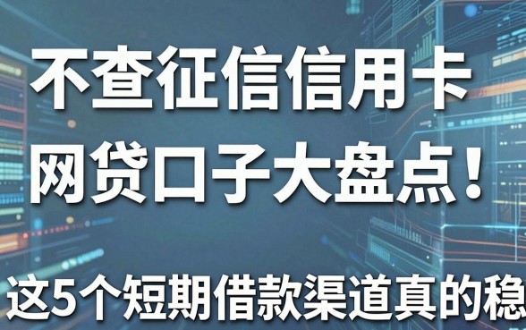 不查征信信用卡网贷口子大盘点!这5个短期借款渠道真的稳