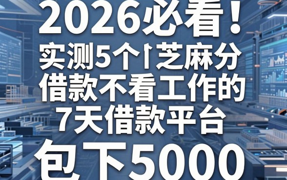 2026必看！实测5个芝麻分借款不看工作的7天借款平台，包下5000