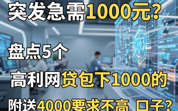 突发急需1000元？盘点5个高利网贷包下1000的平台，附送4000要求不高的口子