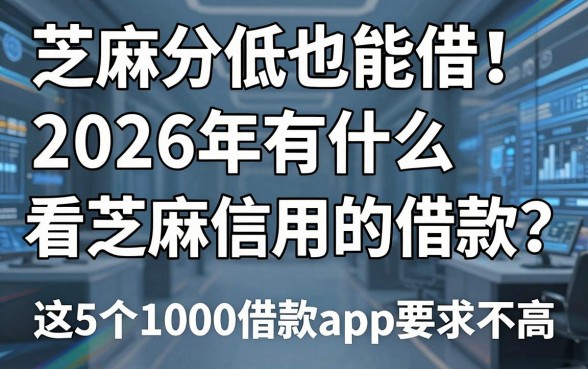 芝麻分低也能借！2026年有什么看芝麻信用的借款？这5个1000借款app要求不高