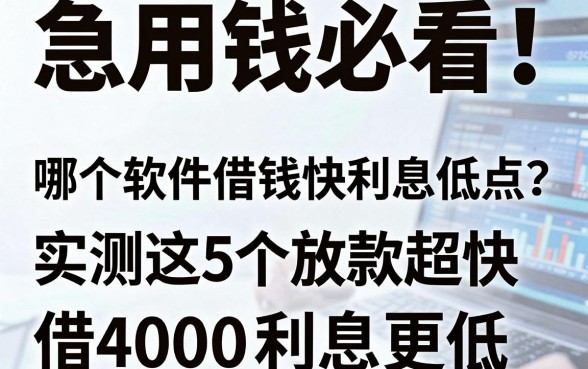 急用钱必看!哪个软件借钱快利息低点?实测这5个放款超快,借4000利息更低