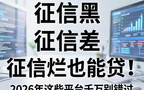 征信黑、征信差、征信烂也能贷！2026年这些平台千万别错过，微信小额借钱微信号高效到账