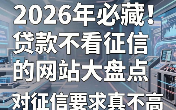 2026年必藏!贷款不看征信的网站大盘点,这几家借款口子对征信要求真不高