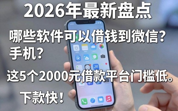 2026年最新盘点：手机哪些软件可以借钱到微信？这5个2000元借款平台门槛低、下款快！
