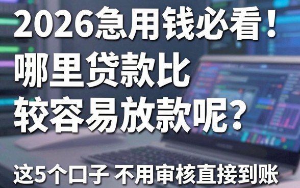 2026急用钱必看!哪里贷款比较容易放款呢?这5个口子不用审核直接到账!