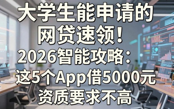 大学生能申请的网贷速领！2026智能攻略：这5个App借5000元资质要求不高