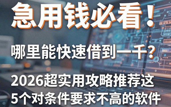 急用钱必看!哪里能快速借到一千?2026超实用攻略推荐这5个对条件要求不高的软件
