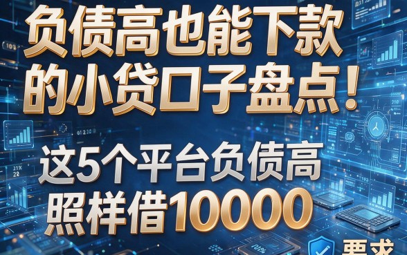 负债高也能下款的小贷口子盘点!这5个平台负债高照样借10000