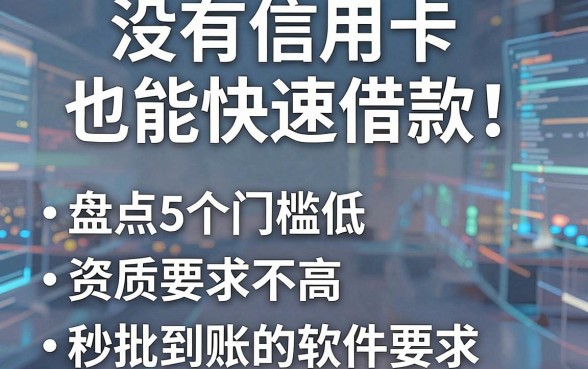 没有信用卡也能快速借款!盘点5个门槛低、资质要求不高、秒批到账的软件