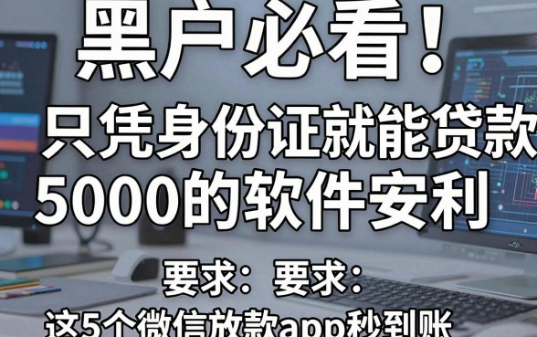 黑户必看!只凭身份证就能贷款5000的软件安利,这5个微信放款app秒到账