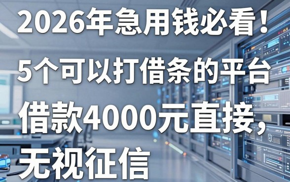 2026年急用钱必看!5个可以打借条的平台,借款4000元直接无视征信