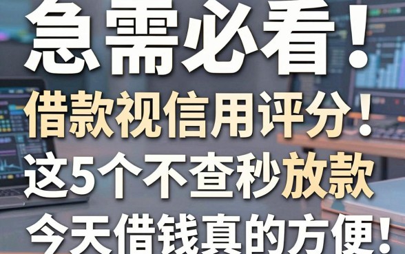 急需必看!手机借款无视信用评分,这5个不查信用秒放款的口子,今天借钱真的方便