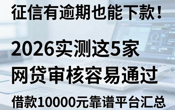 征信有逾期也能下款!2026实测这5家网贷审核容易通过,借款10000元靠谱平台汇总
