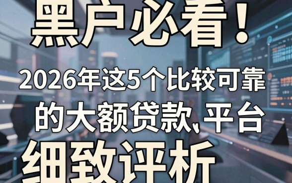 黑户必看!2026年这5个比较可靠的大额贷款平台细致评析