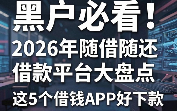 黑户必看！2026年随借随还借款平台大盘点，这5个借钱APP好下款！