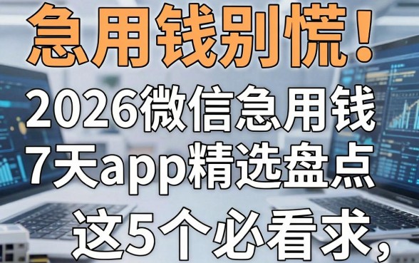急用钱别慌!2026微信急用钱7天app精选盘点,这5个必看
