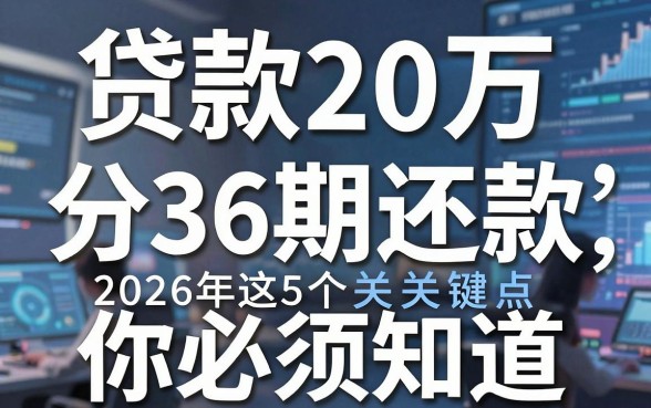 贷款20万分36期还款，2026年这5个关键点你必须知道！