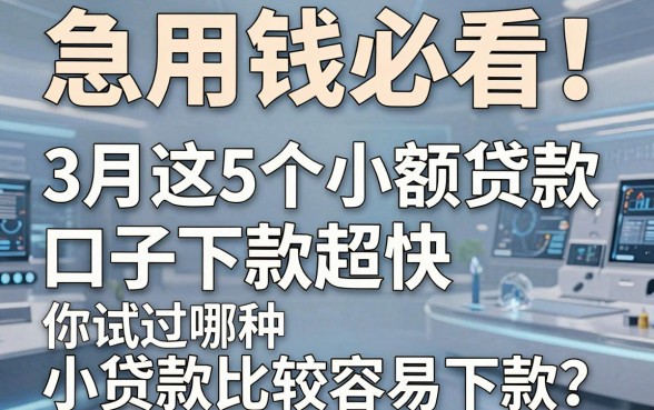 急用钱必看!3月这5个小额贷款口子下款超快,你试过哪种小贷款比较容易下款?
