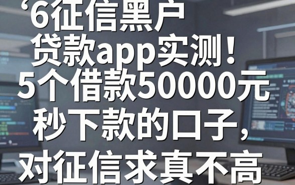 6征信黑户贷款app实测:5个借款50000元秒下款的口子,对征信要求真不高!