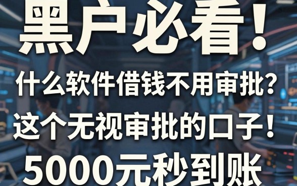 黑户必看！什么软件借钱不用审批？这5个无视审批的口子，5000元秒到账！
