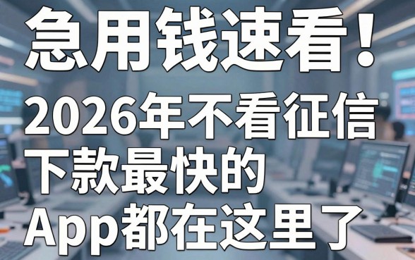 急用钱速看!2026年不看征信下款最快的App都在这里了