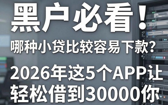 黑户必看!哪种小贷比较容易下款?2026年这5个APP让你轻松借到30000