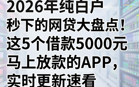 2026年纯白户秒下的网贷大盘点!这5个借款5000元马上放款的APP,实时更新速看