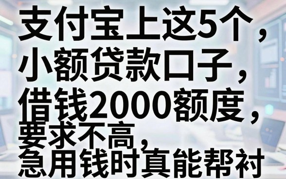支付宝上这5个小额贷款口子,借钱2000额度要求不高,急用钱时真能帮衬