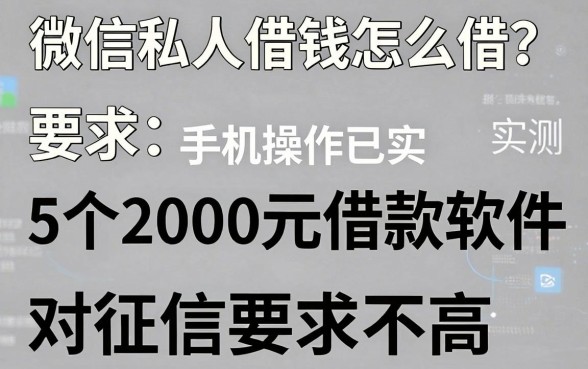 微信私人借钱怎么借?这5个2000元借款软件对征信要求不高,手机操作已实测!