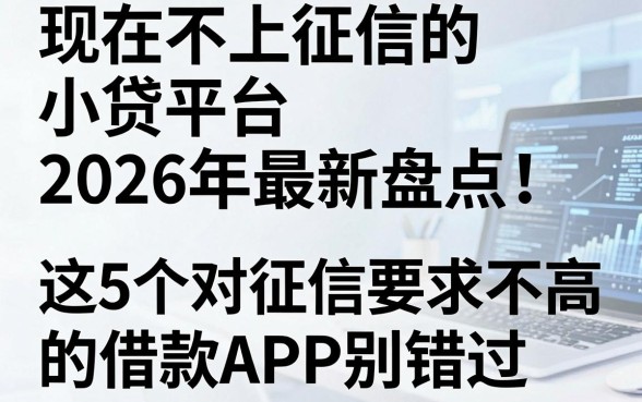 现在不上征信的小贷平台2026年最新盘点!这5个对征信要求不高的借款APP别错过