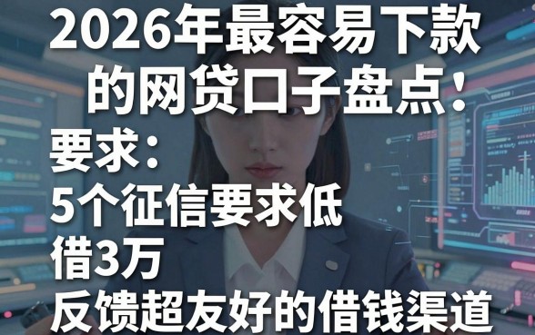 2026年最容易下款的网贷口子盘点:5个征信要求低、借3万反馈超友好的借钱渠道