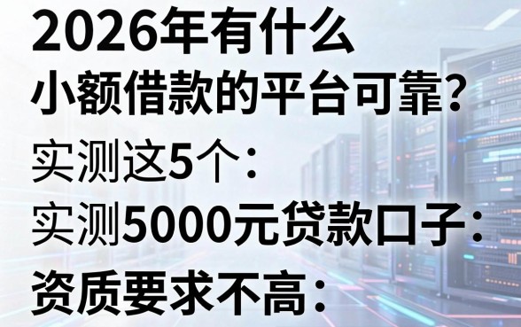 2026年有什么小额借款的平台可靠?实测这5个5000元贷款口子,资质要求不高!