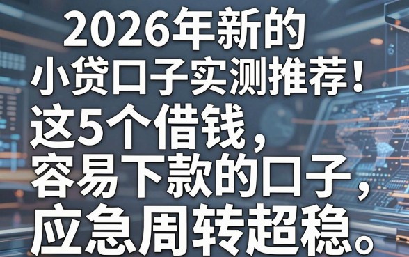2026年新的小贷口子实测推荐!这5个借钱容易下款的口子,应急周转超稳