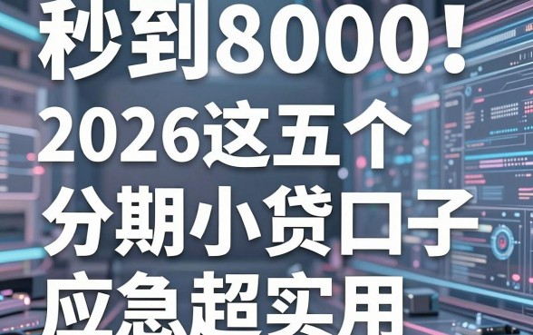 秒到8000！2026这五个分期小贷口子应急超实用