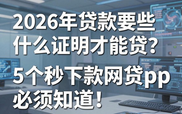 2026年贷款要些什么证明才能贷?这5个秒下款网贷app必须知道!