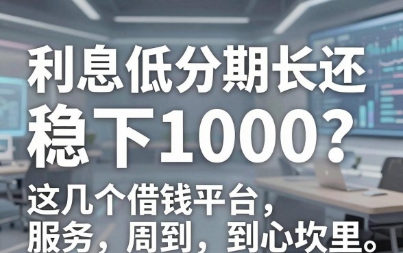 利息低分期长还稳下1000?这几个借钱平台服务周到到心坎里