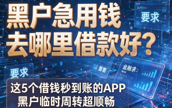 黑户急用钱去哪里借款好?这5个借钱秒到账的APP,黑户临时周转超顺畅!