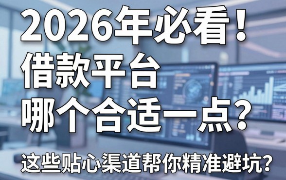 2026年必看！借款平台哪个合适一点？这些贴心渠道帮你精准避坑！
