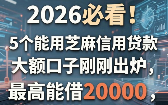2026必看!5个能用芝麻信用贷款的大额口子刚刚出炉,最高能借20000