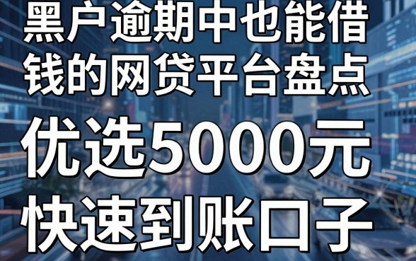 黑户逾期中也能借钱的网贷平台盘点,优选5000元快速到账口子