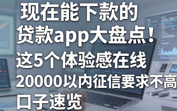 现在能下款的贷款app大盘点!这5个体验感在线,20000以内征信要求不高口子速览