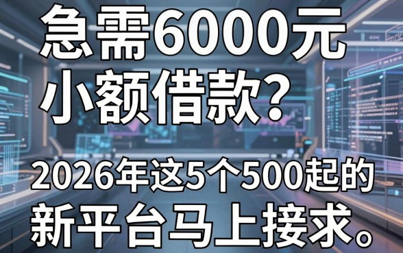 急需6000元小额借款?2026年这5个500元起借的新平台马上get!