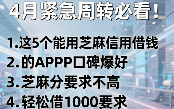 4月紧急周转必看!这5个能用芝麻信用借钱的APP口碑爆好,芝麻分要求不高轻松借1000