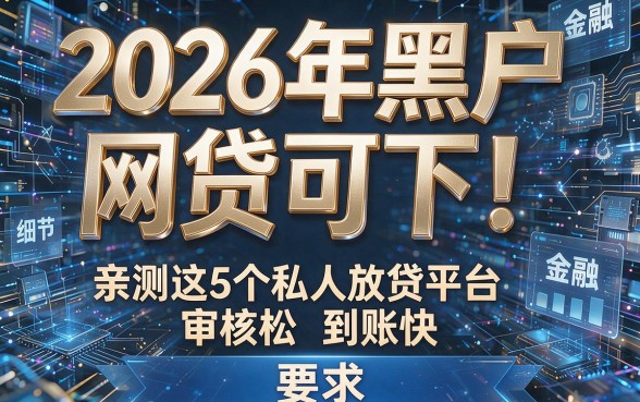 2026年黑户网贷可下!亲测这5个私人放贷平台审核松、到账快