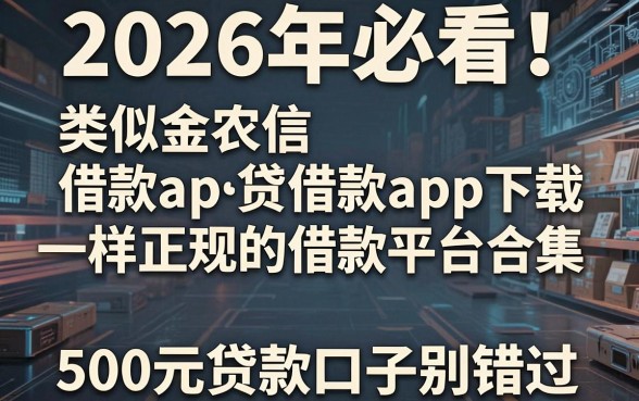 2026年必看!类似金农信e贷借款app下载一样正规的借款平台合集,这五个500元贷款口子别错过
