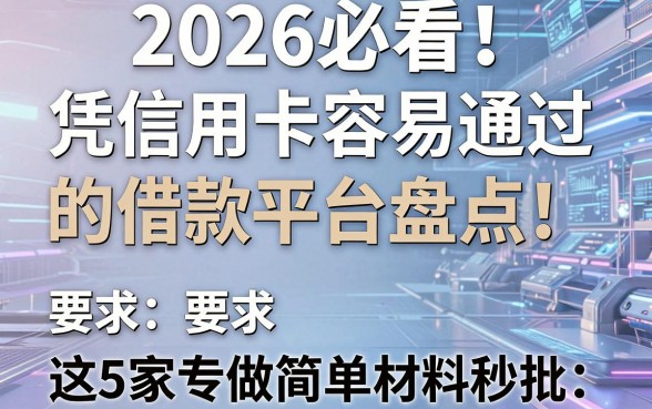 2026必看!凭信用卡容易通过的借款平台盘点,这5家专做简单材料秒批