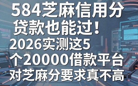 584芝麻信用分贷款也能过!2026实测这5个20000借款平台对芝麻分要求真不高