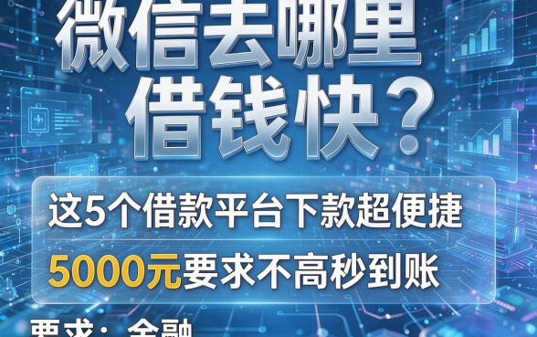 微信去哪里借钱快?这5个借款平台下款超便捷,5000元要求不高秒到账